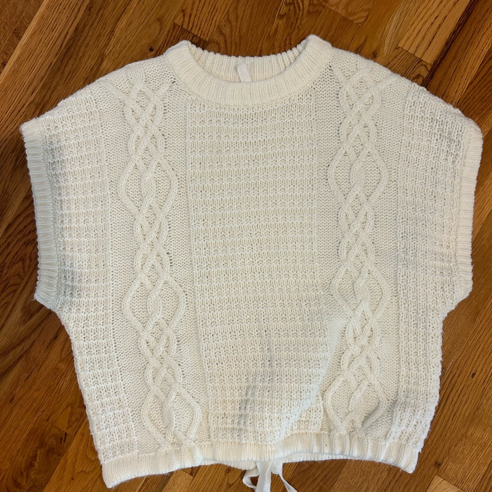 Women's White Cable Knit Sweater